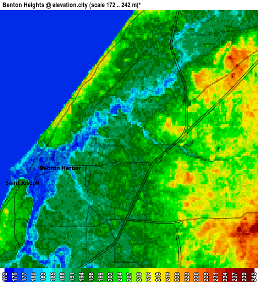 Zoom OUT 2x Benton Heights, United States elevation map