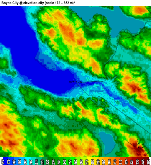 Zoom OUT 2x Boyne City, United States elevation map