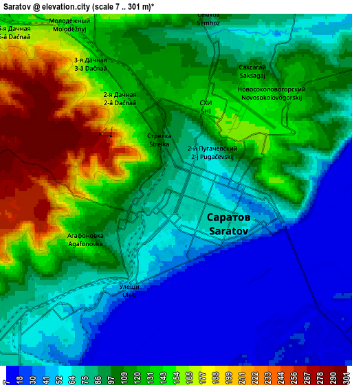 Zoom OUT 2x Saratov, Russia elevation map