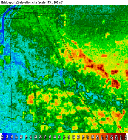 Zoom OUT 2x Bridgeport, United States elevation map