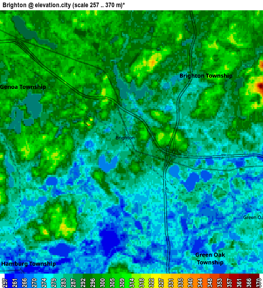 Zoom OUT 2x Brighton, United States elevation map