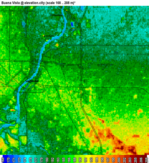 Zoom OUT 2x Buena Vista, United States elevation map