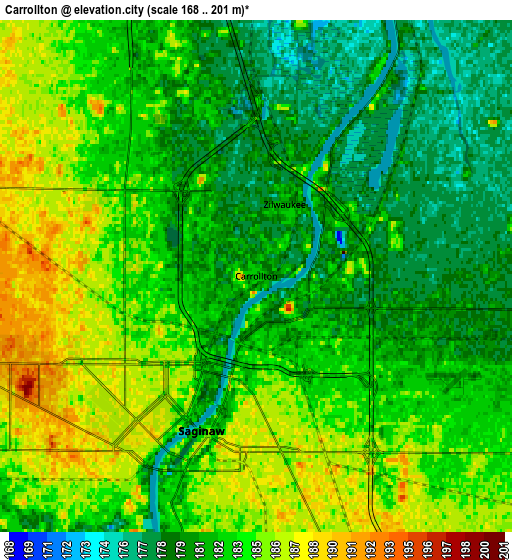 Zoom OUT 2x Carrollton, United States elevation map