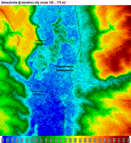 Zoom OUT 2x Samoylovka, Russia elevation map