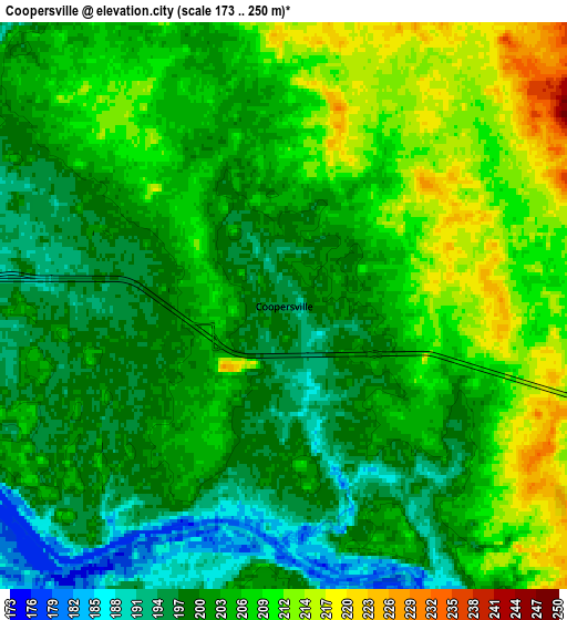 Zoom OUT 2x Coopersville, United States elevation map