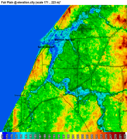 Zoom OUT 2x Fair Plain, United States elevation map