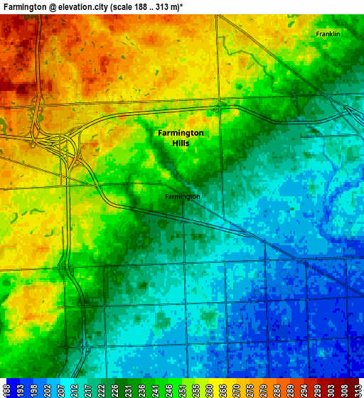 Zoom OUT 2x Farmington, United States elevation map