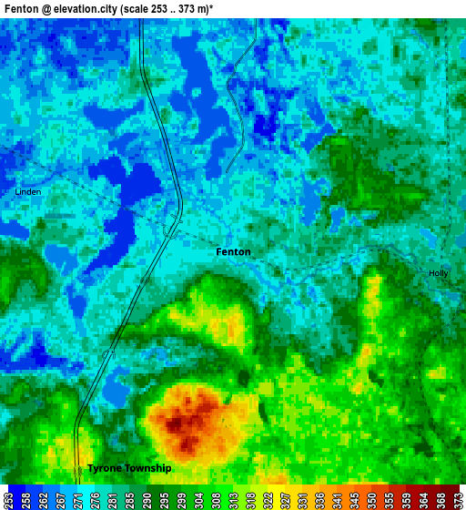 Zoom OUT 2x Fenton, United States elevation map