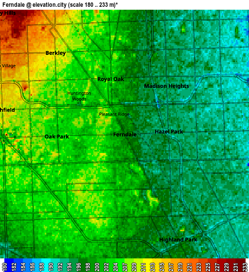 Zoom OUT 2x Ferndale, United States elevation map