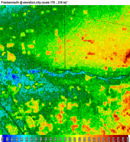 Zoom OUT 2x Frankenmuth, United States elevation map