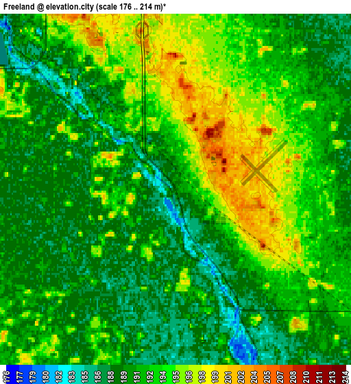 Zoom OUT 2x Freeland, United States elevation map