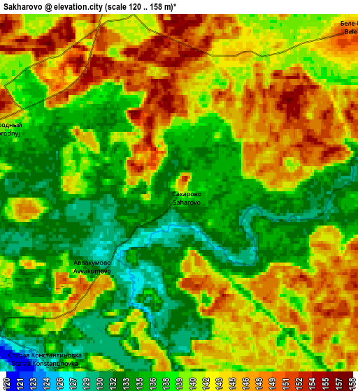Zoom OUT 2x Sakharovo, Russia elevation map