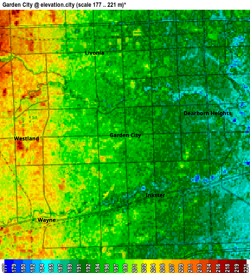 Zoom OUT 2x Garden City, United States elevation map