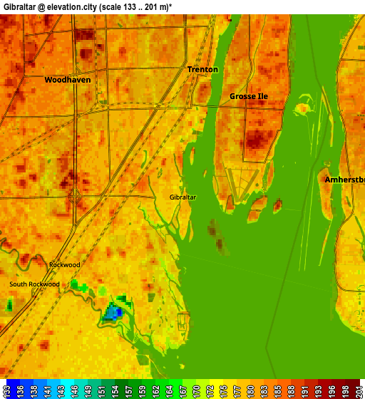 Zoom OUT 2x Gibraltar, United States elevation map