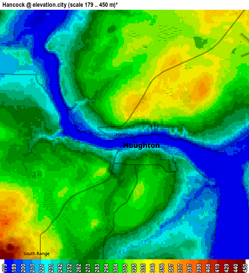 Zoom OUT 2x Hancock, United States elevation map