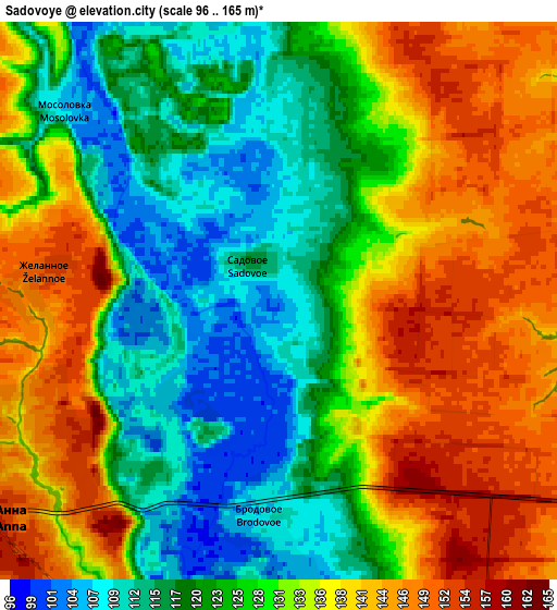 Zoom OUT 2x Sadovoye, Russia elevation map