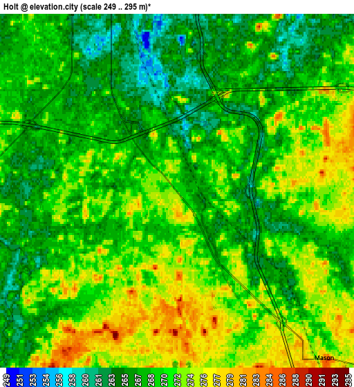 Zoom OUT 2x Holt, United States elevation map