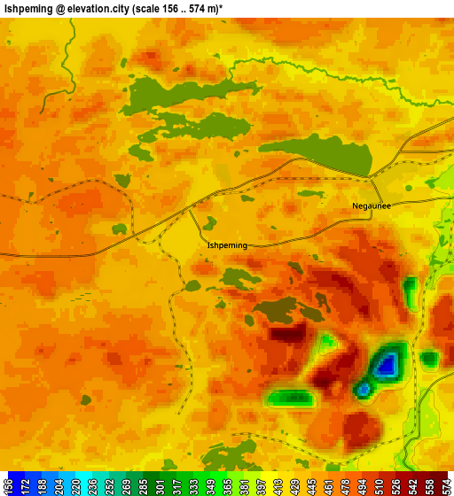 Zoom OUT 2x Ishpeming, United States elevation map