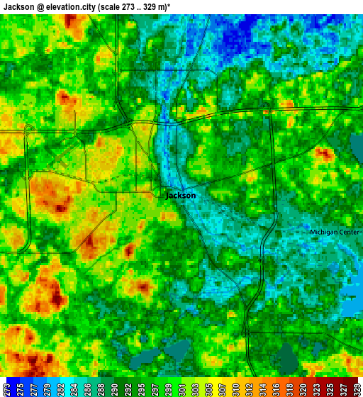 Zoom OUT 2x Jackson, United States elevation map