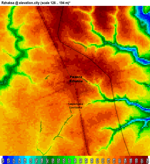 Zoom OUT 2x Rzhaksa, Russia elevation map