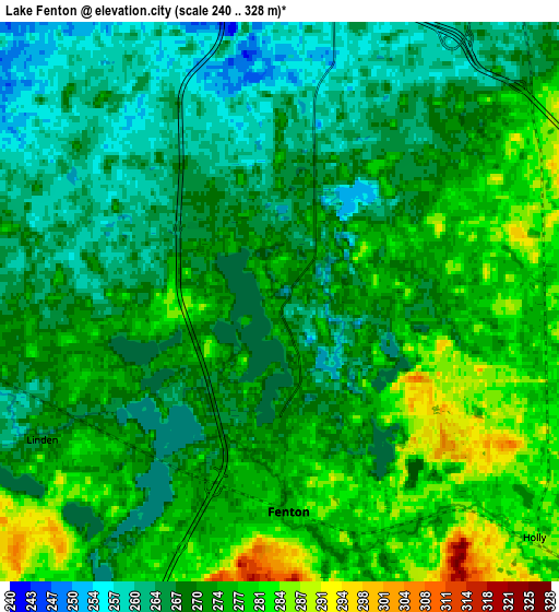 Zoom OUT 2x Lake Fenton, United States elevation map