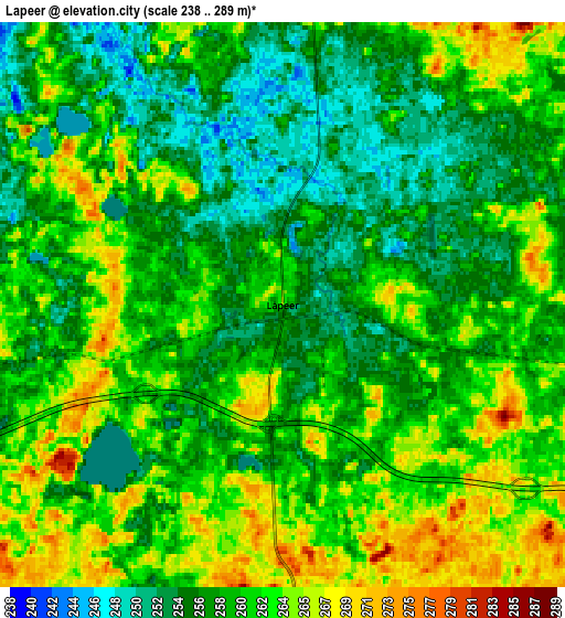 Zoom OUT 2x Lapeer, United States elevation map