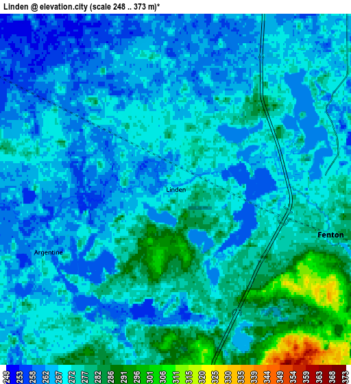 Zoom OUT 2x Linden, United States elevation map