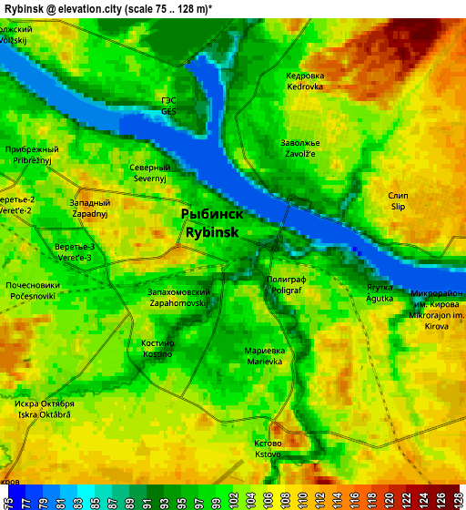 Zoom OUT 2x Rybinsk, Russia elevation map