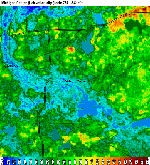 Zoom OUT 2x Michigan Center, United States elevation map