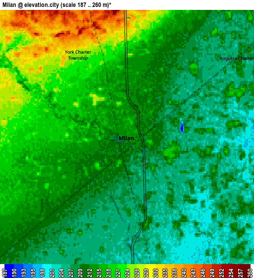 Zoom OUT 2x Milan, United States elevation map