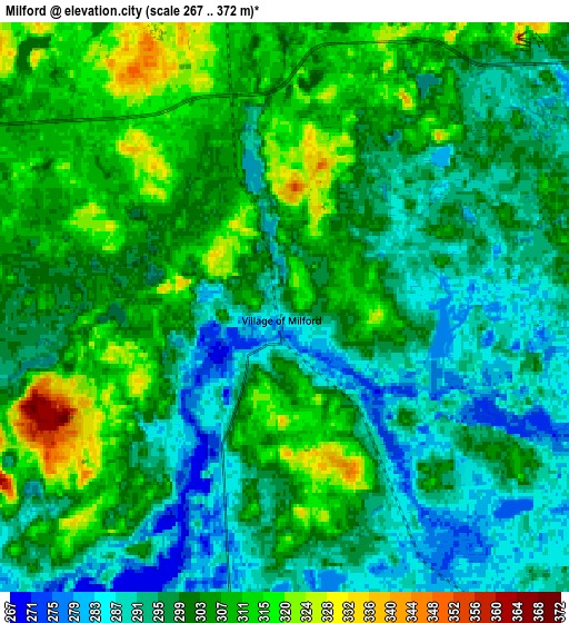 Zoom OUT 2x Milford, United States elevation map