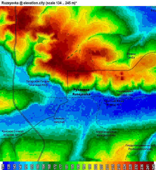Zoom OUT 2x Ruzayevka, Russia elevation map