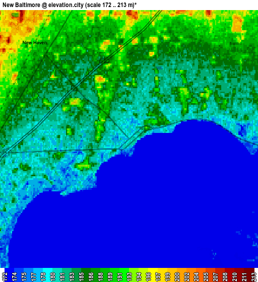 Zoom OUT 2x New Baltimore, United States elevation map