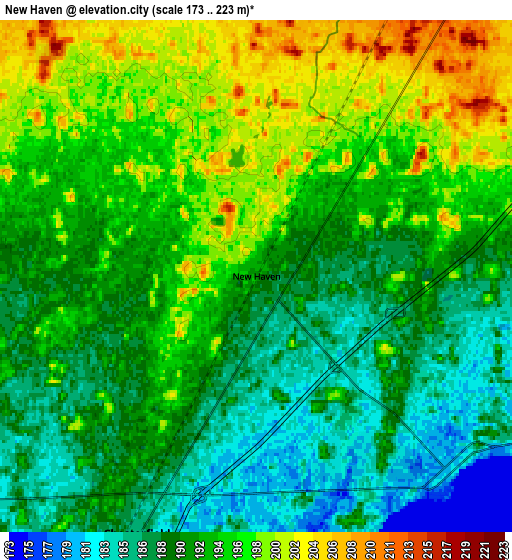 Zoom OUT 2x New Haven, United States elevation map