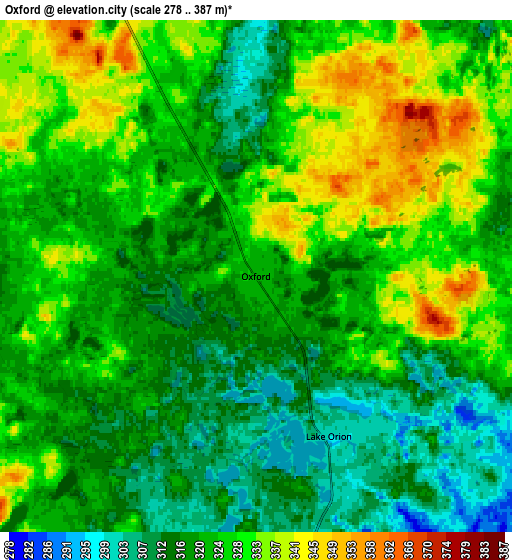 Zoom OUT 2x Oxford, United States elevation map