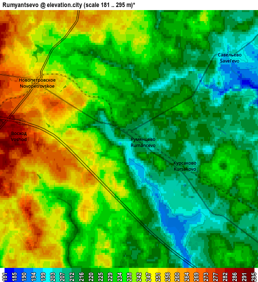 Zoom OUT 2x Rumyantsevo, Russia elevation map