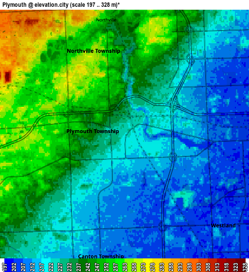 Zoom OUT 2x Plymouth, United States elevation map