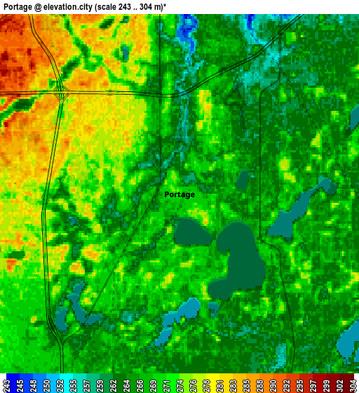 Zoom OUT 2x Portage, United States elevation map