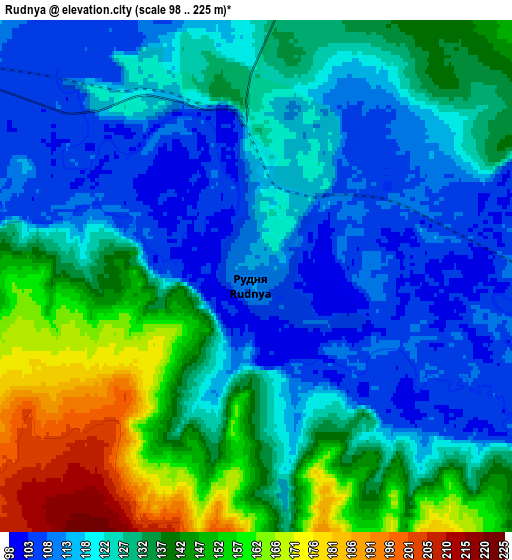 Zoom OUT 2x Rudnya, Russia elevation map