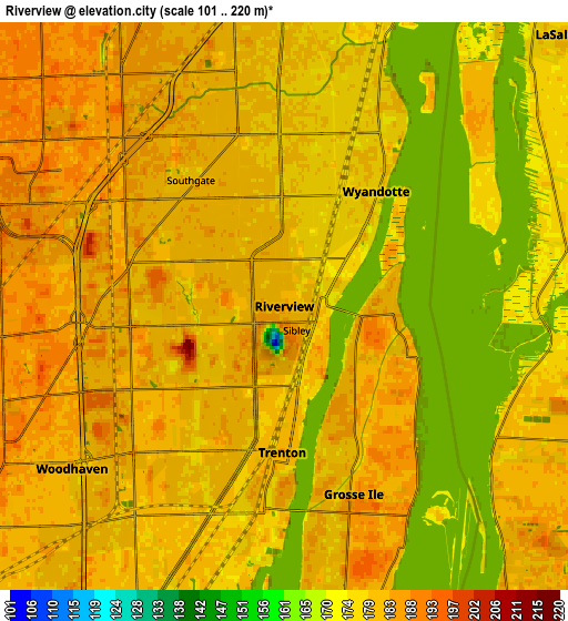 Zoom OUT 2x Riverview, United States elevation map