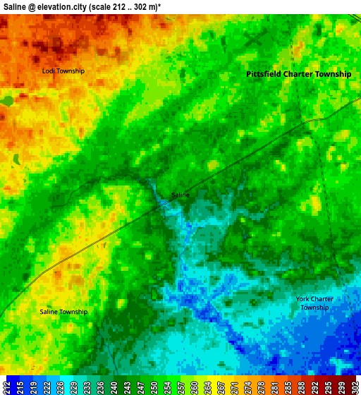 Zoom OUT 2x Saline, United States elevation map