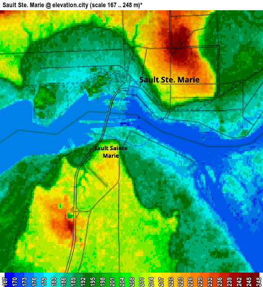 Zoom OUT 2x Sault Ste. Marie, United States elevation map