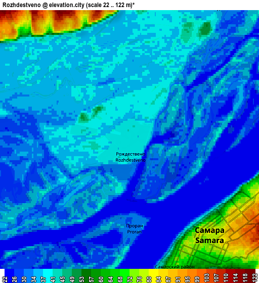 Zoom OUT 2x Rozhdestveno, Russia elevation map