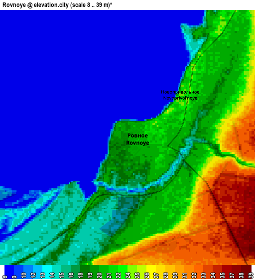 Zoom OUT 2x Rovnoye, Russia elevation map