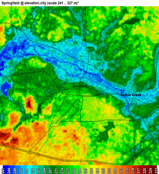 Zoom OUT 2x Springfield, United States elevation map