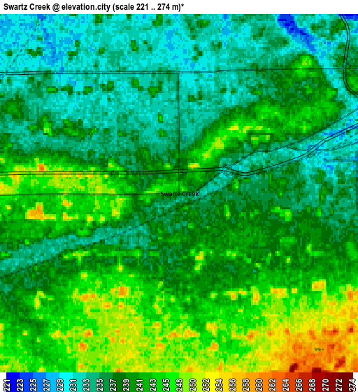 Zoom OUT 2x Swartz Creek, United States elevation map