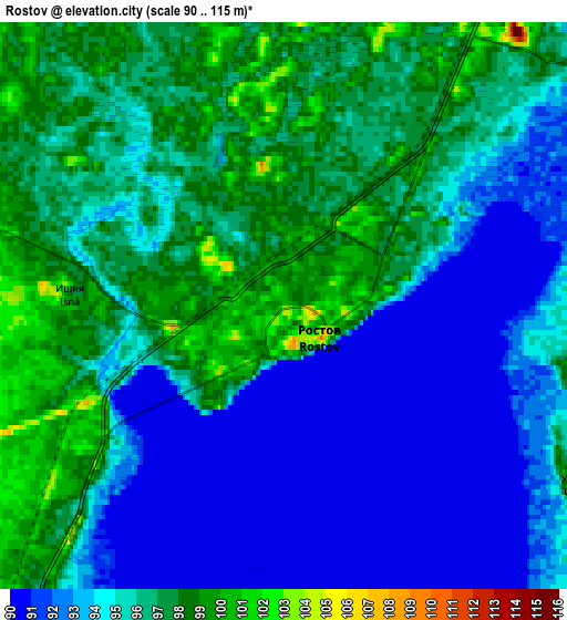 Zoom OUT 2x Rostov, Russia elevation map