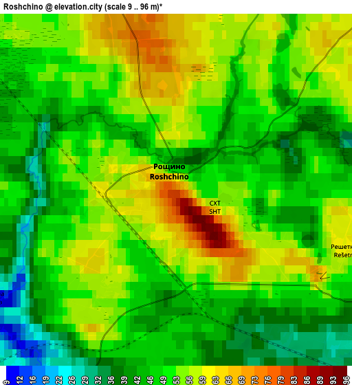 Zoom OUT 2x Roshchino, Russia elevation map