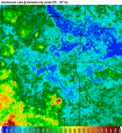 Zoom OUT 2x Vandercook Lake, United States elevation map