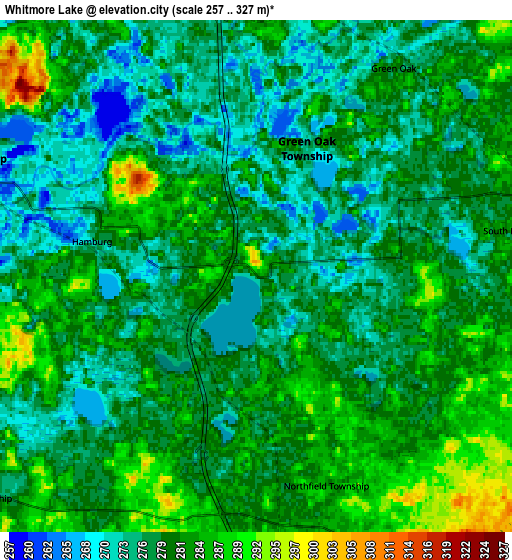 Zoom OUT 2x Whitmore Lake, United States elevation map